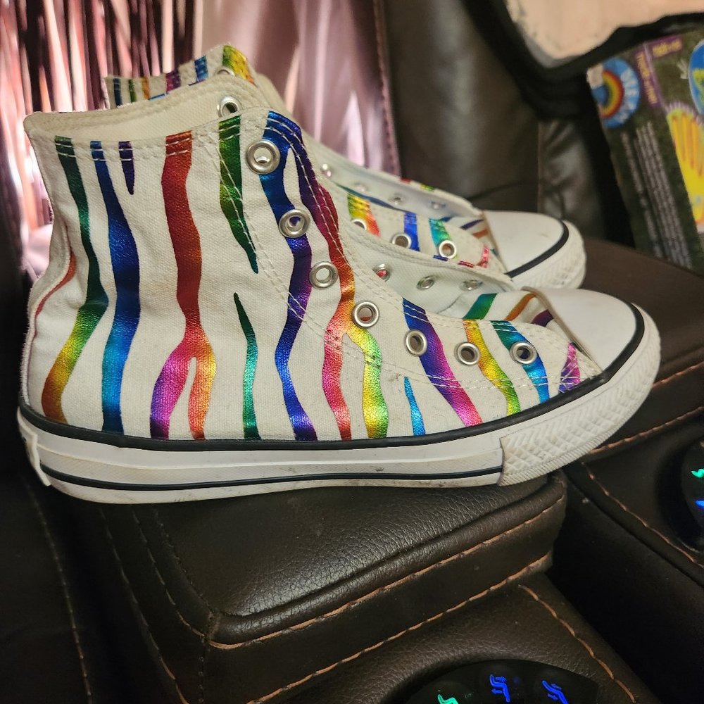 Converse foil zebra striped
